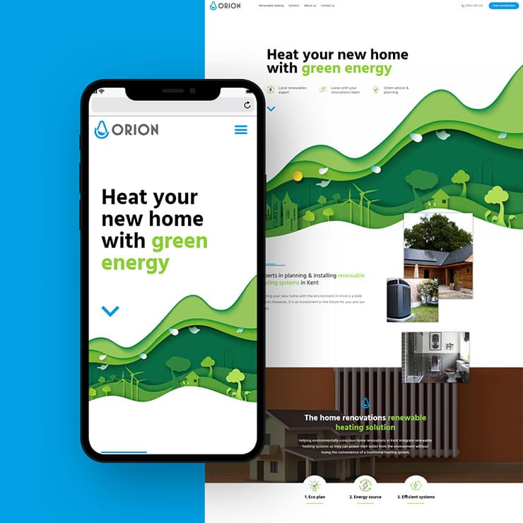 Orion Plumbing & Heating web design by 9G websites