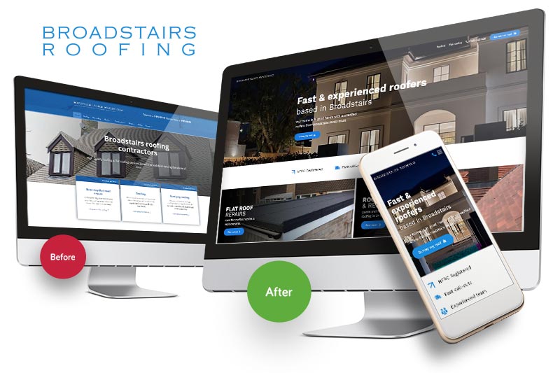 Broadstairs Roofing website design improvement by 9G Websites