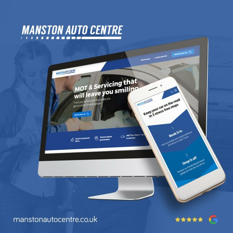 Manston Auto Centre web design by 9G Websites