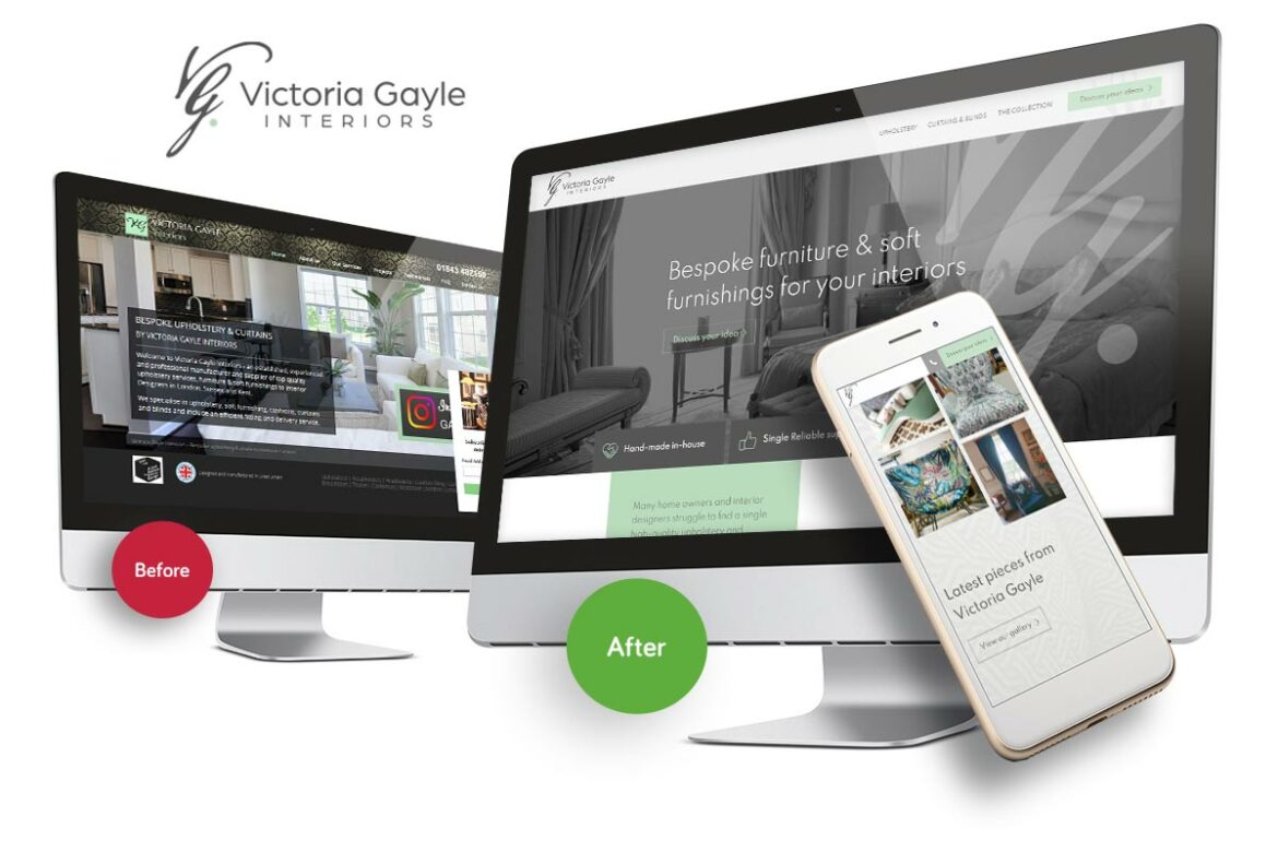 Victoria Gayle web design before and after