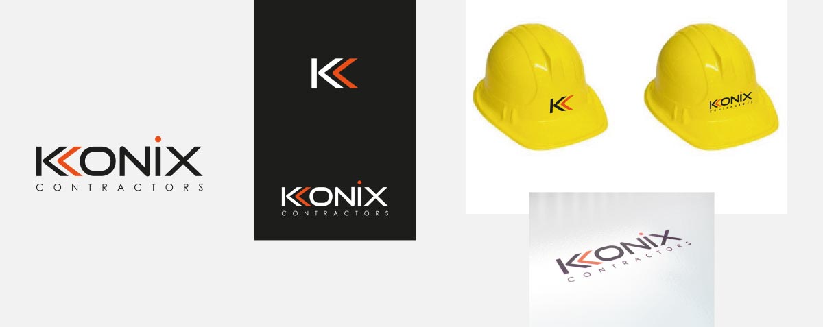 Konix Contractors logo brand examples 2