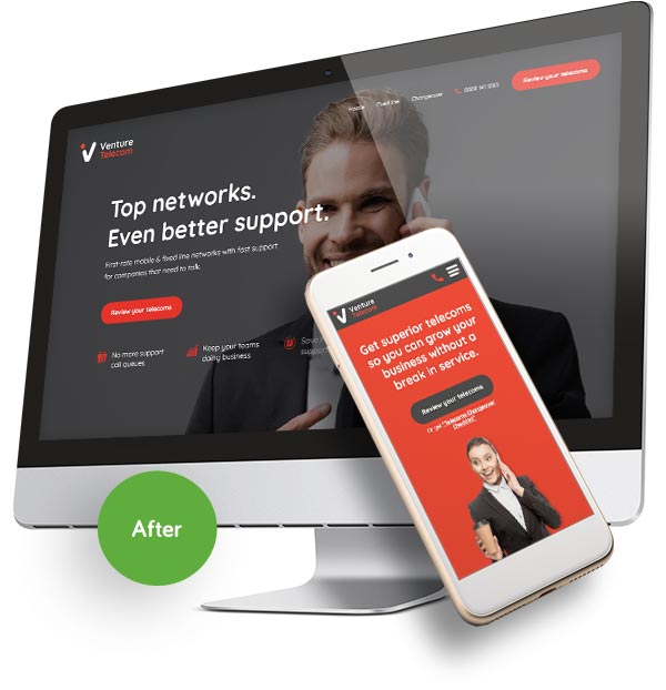 Venture Telecom after web design picture